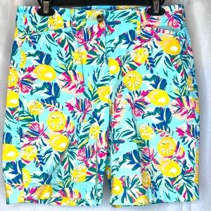 Kim Rogers Aqua Colored Tropical Themed Shorts Size 6